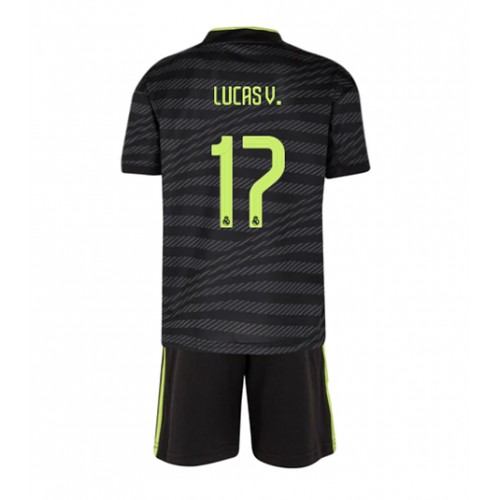 Fotbalové Dres Real Madrid Lucas Vazquez #17 Dětské Alternativní 2022-23 Krátký Rukáv (+ trenýrky)